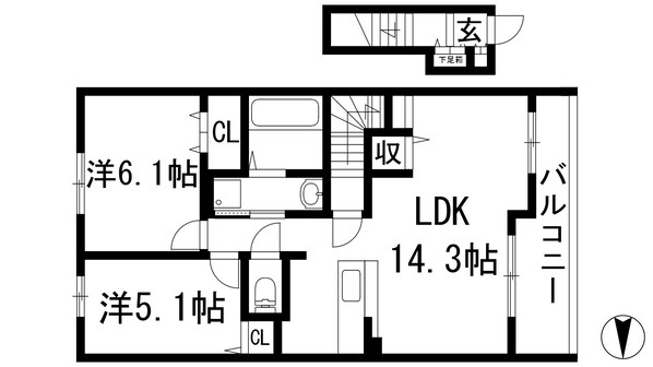 プラシード2　A棟の物件間取画像